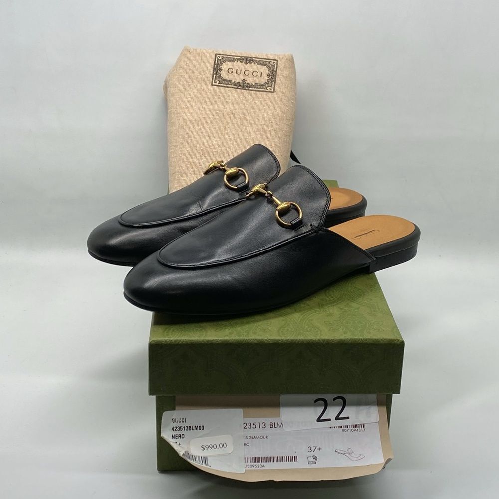 Gucci Princetown Leather Mules size 37.5 - Picture 11 of 14
